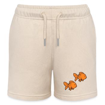 Poisson Poisson Rouge - Short de jogging enfant bio Stanley/Stella - écru doux - Devant