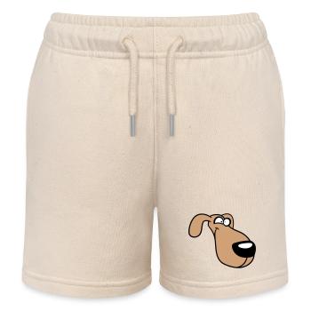 Dog Face Funny Silly Funny Crazy Comic - Kids Organic Sweat Shorts by Stanley/Stella - soft Ecru - Front
