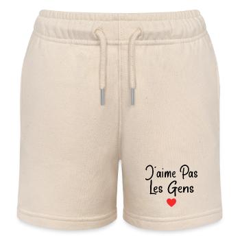 Humorous Teen Humor I Don't Like People - Kids Organic Sweat Shorts by Stanley/Stella - soft Ecru - Front