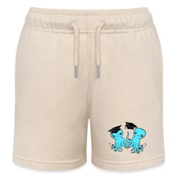 2 Oktopus zwei Schulabschluss bestanden College - Kinder Organic Joggingshorts Mini Bolter von Stanley/Stella - Natur - Vorne