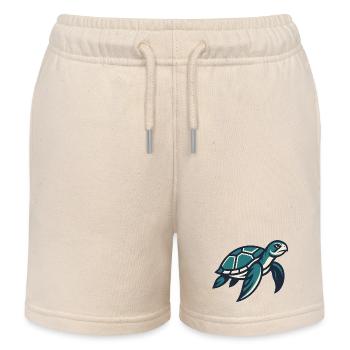 Reisende Meeresschildkröte - Kinder Organic Joggingshorts Mini Bolter von Stanley/Stella - Natur - Vorne