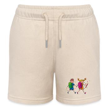 Schulfreunde Hand in Hand - Kinder Organic Joggingshorts Mini Bolter von Stanley/Stella - Natur - Vorne