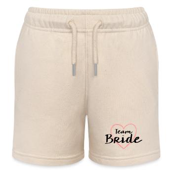 Team Bride Heart Bachelor Party - Kids Organic Sweat Shorts by Stanley/Stella - soft Ecru - Front