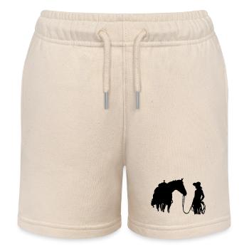 Frau mit Pferd - Kinder Organic Joggingshorts Mini Bolter von Stanley/Stella - Natur - Vorne