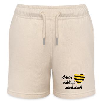 Ein Herz für Sachsen - Kinder Organic Joggingshorts Mini Bolter von Stanley/Stella - Natur - Vorne