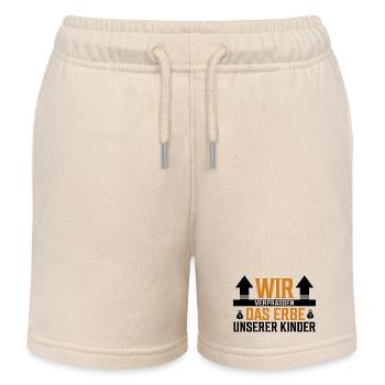 Wir verprassen das Erbe unserer Kinder - Sticker - Kinder Organic Joggingshorts Mini Bolter von Stanley/Stella - Natur - Vorne
