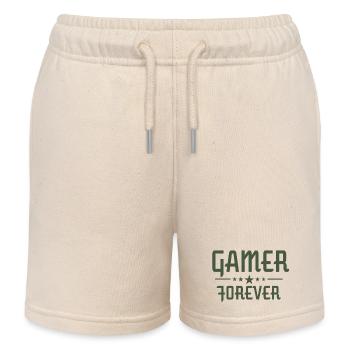 Gamer Forever New Level Update Design - Kids Organic Sweat Shorts by Stanley/Stella - soft Ecru - Front