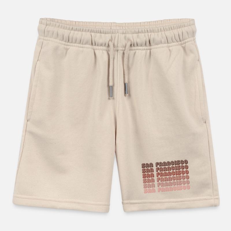 San Francisco Grid Gradient Pattern Kids Organic Sweat Shorts by Stanley/Stella