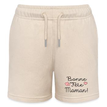 Bonne Fête Maman Mère - Short de jogging enfant bio Stanley/Stella - écru doux - Devant