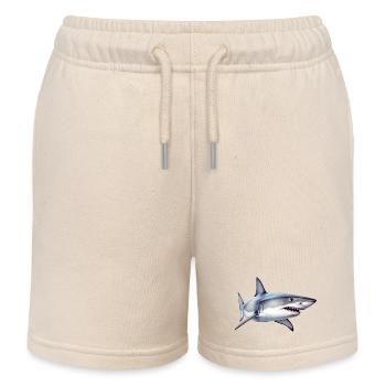 Shark - Kids Organic Sweat Shorts by Stanley/Stella - soft Ecru - Front