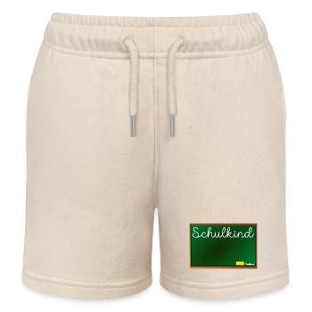 Namensschild Einschulung Schulkind - Kinder Organic Joggingshorts Mini Bolter von Stanley/Stella - Natur - Vorne