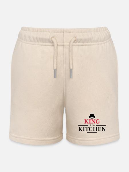 Men's Cooking Apron - Kids Organic Sweat Shorts by Stanley/Stella - soft Ecru