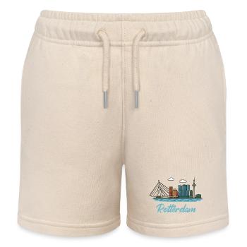 Stadtsilhouette von Rotterdam im Dockland-Stil - Kinder Organic Joggingshorts Mini Bolter von Stanley/Stella - Natur - Vorne