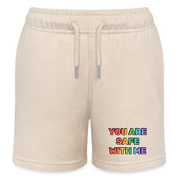 Du bist bei mir sicher, Regenbogen - Kinder Organic Joggingshorts Mini Bolter von Stanley/Stella - Natur - Vorne