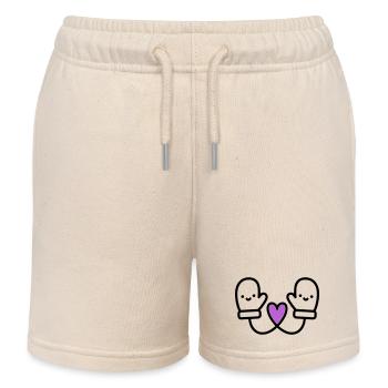 Süße Handschuhe mit Herz | Winter Liebe - Kinder Organic Joggingshorts Mini Bolter von Stanley/Stella - Natur - Vorne