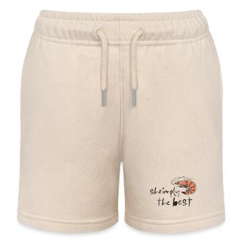 Shrimply the Best – Doodle Shrimp Wortspiel Spruch - Kinder Organic Joggingshorts Mini Bolter von Stanley/Stella - Natur - Vorne
