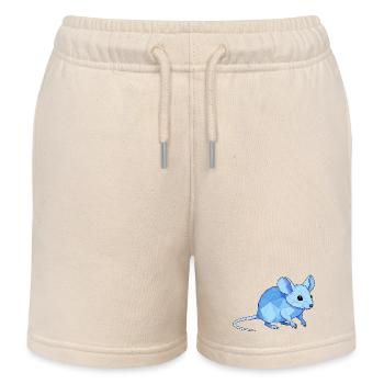 Blauer Low-Poly Maus - Kinder Organic Joggingshorts Mini Bolter von Stanley/Stella - Natur - Vorne