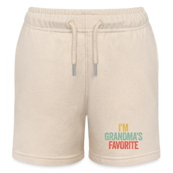 Petit-enfant préféré Drôle Je suis le préféré de Mamie - Short de jogging enfant bio Stanley/Stella - écru doux - Devant