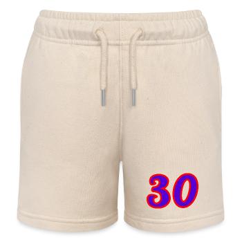 30. 30 ANS. 30e ANNIVERSAIRE. ANNIVERSAIRE 30 ANS. - Short de jogging enfant bio Stanley/Stella - écru doux - Devant
