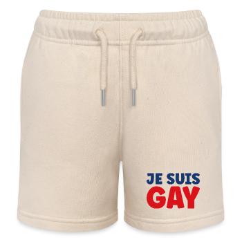 I am gay - Kids Organic Sweat Shorts by Stanley/Stella - soft Ecru - Front