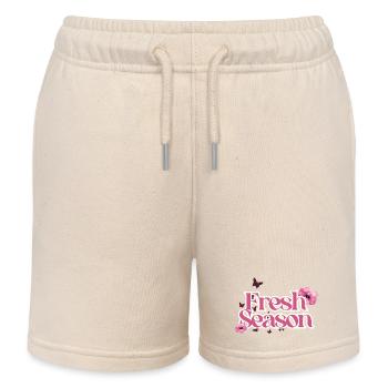 Frische Saison-Blumenschrift - Kinder Organic Joggingshorts Mini Bolter von Stanley/Stella - Natur - Vorne