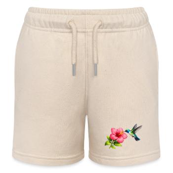 Kolibri am roten Hibiskus  - Kinder Organic Joggingshorts Mini Bolter von Stanley/Stella - Natur - Vorne