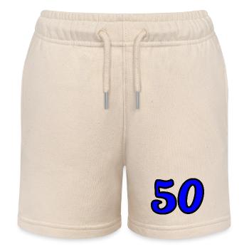 50. 50 YEARS. 50th ANNIVERSARY. 50 YEARS ANNIVERSARY. - Kids Organic Sweat Shorts by Stanley/Stella - soft Ecru - Front