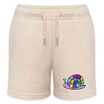 Mosaic Snail Shell - Kids Organic Sweat Shorts by Stanley/Stella - soft Ecru - Front
