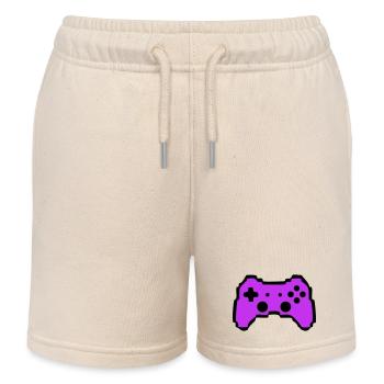 Joueur avec manette rétro - Short de jogging enfant bio Stanley/Stella - écru doux - Devant