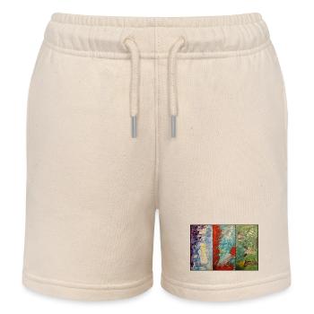 Flux de couleur triptyque - Short de jogging enfant bio Stanley/Stella - écru doux - Devant