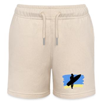 Beach Vibes – Surfer Girl - Kinder Organic Joggingshorts Mini Bolter von Stanley/Stella - Natur - Vorne