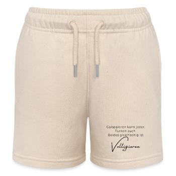 Voltigieren Spruch – Geschenk für Voltigierer - Kinder Organic Joggingshorts Mini Bolter von Stanley/Stella - Natur - Vorne