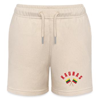 Kaunas Crossed Lithuanian Flags - Kids Organic Sweat Shorts by Stanley/Stella - soft Ecru - Front
