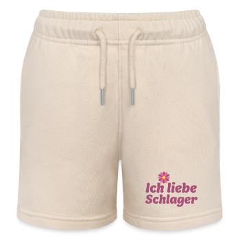 Schlager-Sticker: Musik & Blume Design - Kinder Organic Joggingshorts Mini Bolter von Stanley/Stella - Natur - Vorne