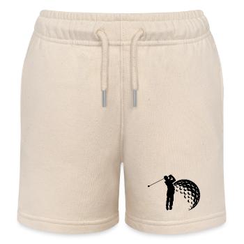 Golf Schwung Silhouette - Kinder Organic Joggingshorts Mini Bolter von Stanley/Stella - Natur - Vorne