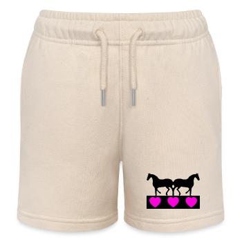 Pferde - Kinder Organic Joggingshorts Mini Bolter von Stanley/Stella - Natur - Vorne