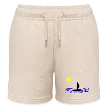 Mit dem Boot auf dem Meer - Kinder Organic Joggingshorts Mini Bolter von Stanley/Stella - Natur - Vorne