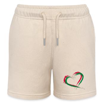 Heart brush flag of the Maldives - Kids Organic Sweat Shorts by Stanley/Stella - soft Ecru - Front