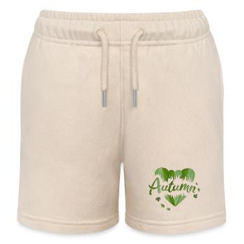 Herbst Herbstblätter Herz Blätter - Kinder Organic Joggingshorts Mini Bolter von Stanley/Stella - Natur - Vorne