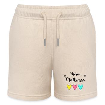 MERCI. MERCI MAÎTRESSE. CADEAU MAÎTRESSE. VACANCES - Short de jogging enfant bio Stanley/Stella - écru doux - Devant