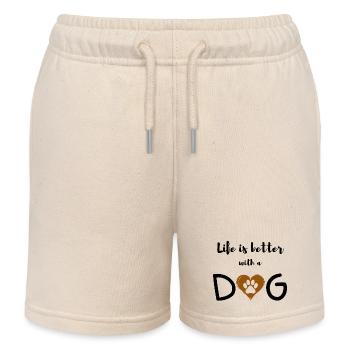 Ich liebe Hunde - Kinder Organic Joggingshorts Mini Bolter von Stanley/Stella - Natur - Vorne