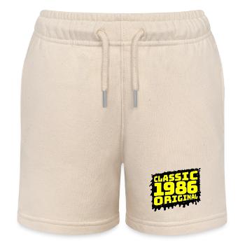 Classic 1986 Original Year of Birth Vintage 80s - Kids Organic Sweat Shorts by Stanley/Stella - soft Ecru - Front