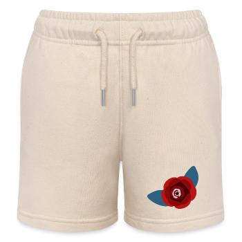 Rote Kamelienblüte - Kinder Organic Joggingshorts Mini Bolter von Stanley/Stella - Natur - Vorne