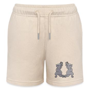 Yoga Chats Yogi Cat - Short de jogging enfant bio Stanley/Stella - écru doux - Devant