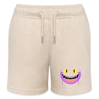 Creepy grin - Kids Organic Sweat Shorts by Stanley/Stella - soft Ecru - Front