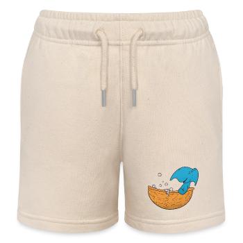 Elephant Bathing - Kids Organic Sweat Shorts by Stanley/Stella - soft Ecru - Front