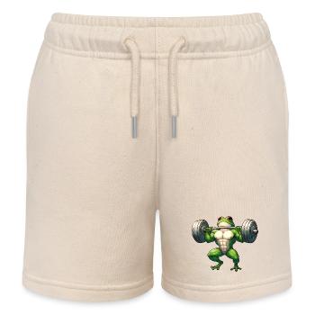 Grenouille Athlétique Déterminée - Short de jogging enfant bio Stanley/Stella - écru doux - Devant