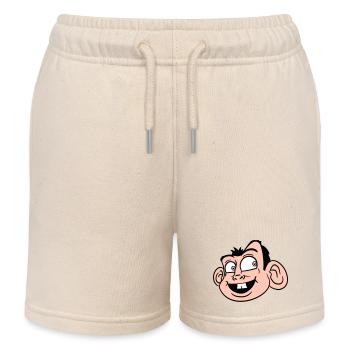 Affe Gesicht Süßer Niedlicher Kopf Lacht Glücklich - Kinder Organic Joggingshorts Mini Bolter von Stanley/Stella - Natur - Vorne