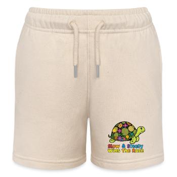 Bezaubernde Blumenschildkröte - Kinder Organic Joggingshorts Mini Bolter von Stanley/Stella - Natur - Vorne