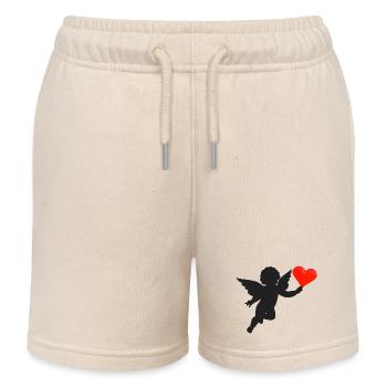 Coeur d'ange, noir - Short de jogging enfant bio Stanley/Stella - écru doux - Devant